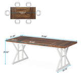 Tribesigns Dining Table for 6 People, 70.8-Inch Rectangular Wood Dining Table
