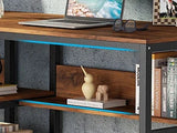Tribesigns Two Person Desk with Bookshelf, 78.7 Computer Office Double Desk
