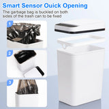 2 Pack 12L & 18L Bathroom Automatic Trash Can Touchless Motion Sensor Garbage Can with Lid for Bedroom