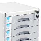 Office Filing Cabinet, 7 Drawer Aluminum Alloy Desktop File Cabinet ,with Lock