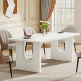 LITTLE TREE Modern Dining Table for 6 to 8 People, 71" Large Kitchen Dining Table
