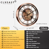 21 Inch Moving Gear Wall Clock for Modern Farmhouse Living Room Decor