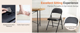 JHK Leather Padded Folding Chair 4 Pack Sturdy Metal Living Room Rocking Dinner Chairs Easy to Use