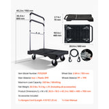 SucceBuy 330LBS Foldable Push Cart Dolly Folding Platform Hand Truck with Adjustable Handle Moving