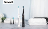 Fairywill Sonic Electric Toothbrush FW-D7 set USB Charge Toothbrushes case for Adult with tooth brush Heads