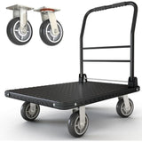 Collapsible Heavy-Duty Push Cart Dolly for Moving Large Items | Swivel Platform Hand Truck | Space-Saving Furniture Lifting Aid