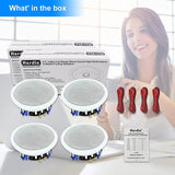 Herdio 6.5" Ceiling Speakers  640 W 2 Way Flush Mount Passive Perfect For Office Kitchen Living Room