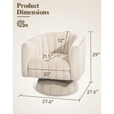 360 Degree Swivel Barrel Chair with Velvet Upholstery, Perfect