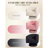360 Degree Swivel Barrel Chair with Velvet Upholstery, Perfect