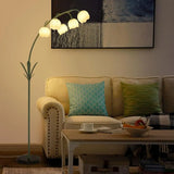 Contemporary Floor Lamp for Living Room with 5 LED Bulbs, Foot Switch