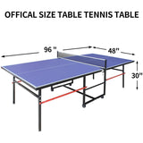 Portable Collapsible Table Tennis Table Set 8FT Indoor/Outdoor for Family