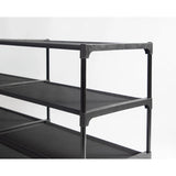 4-Tier Shoe Rack Storage Organizer for 24 Pairs - Versatile Design with Fabric Shelves Sturdy Support Perfect