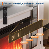 59"/75" Farmhouse Electric Fireplace TV Stand 12 Color 3D Realistic Flame