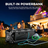 W-KING D8 Bluetooth Speaker, 50W RMS IPX6 Waterproof Loud Speakers Bluetooth Wireless, Large Outdoor Portable Party Box for Home,