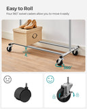 Clothes Rack with Wheels for Hanging Clothes, 17.7 x (36.2-52) x 63.6 Inch