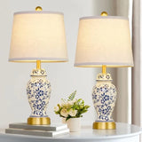 Ceramic Table Lamps Set of 2 for Living Room Bedroom Bedside