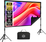 120 inch Outdoor Projector Screen with Stand for Backyard Movie Night