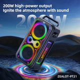 ZEALOT-PT21 200W Portable Wireless Bluetooth Speaker with Subwoofer