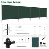 5'Hx12'W Outdoor Freestanding Privacy Screen Fence Panels with Iron