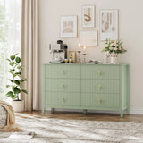 Dresser for Bedroom w/ 6 Drawers, 54" Extra Wide Modern Chest of Drawers