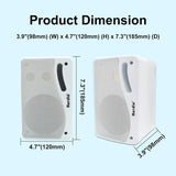 Herdio 3.5'' 2PCS Passive Outdoor Speakers Wired Waterproof 200W 3 Way Premium Mountable Wall Mount