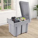 20L Each Dual Pull-Out Trash Can Easy Install Under Cabinet Kitchen Waste Bin