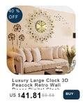 Creative Metal Wall Clock Modern Style Wall Watch Clock Peacock Shaped