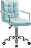 Furmax Mid-Back Office Task Chair Ribbed PU Leather Executive Chair Modern Adjustable