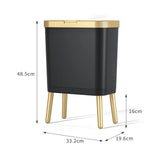 Luxury Large Capacity Trash Can Gold Luxury Trash Can High push Plastic Kitchen Trash Can with Lid Bathroom Trash Can