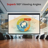 Manual Pull Down Projector Screen 72', Matte White w/ Auto-Lock for Home
