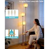 Gold Dimmable Floor Lamp with Table Mid Century Modern Floor Lamps