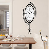 Design Nordic Silent Circular Pendulum Hanging Wall Clock Living Room Decoration