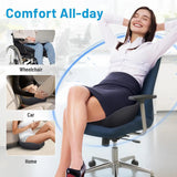 Memory Foam Seat Cushion for Office Chair, Ergonomic Curved Design for Sciatica