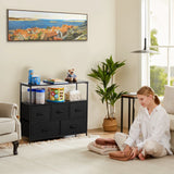 TV Stand Multilayer Shoe Rack Space Saving Cabinet With 5 Fabric Drawers