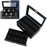 24 Slots Mens Watch Box Case Organizer With Valet Drawer