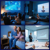 Home Android 14 WiFi6 BT5.4 Portable Movie Projector with 360° Correction