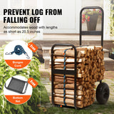 SucceBuy Firewood Log Cart Outdoor and Indoor Wood Rack Storage Mover with Wheels