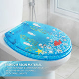 Resin Toilet Seat Marine Style, 360° Rotatable Toilet Cover with 220lbs Capacity,
