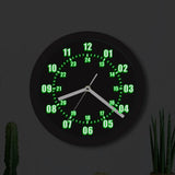 LED Indoor/Outdoor Wall Clock Remote Control, Night Lighting, 7 Colors Backlight