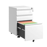 Mobile File Cabinet with Lock, Metal Filing Organizer for Home Office, Fits Letters/Legal