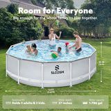 JOYFY Round Above Ground Pool 12ft/10ft/15ft Outdoor with Filter Pump