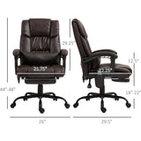 Office Chair with 6 Vibration Points, PU Leather Reclining Computer Chair