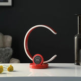 13.25" Modern C-Shaped LED Table Lamp w/ USB Wireless Charger for Home