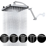 Hibbent Rain Shower Head, 13'' High Pressure Rainfall Square 5 Spray Mode Showerhead with