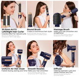 7 In 1 Hair Dryer Brush Brushless High Speed Hair Dryer with Diffuser Ionic Blow Dryer Hot Air Styling Comb