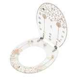 Clear Resin Toilet Seat Stainless Steel Hinged Toilet W/ Dried Flowers Cover 330Lbs