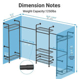 U5 Expandable Wall Mounted Clothing Rack with 4 Expandable Hanger Rods
