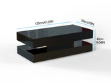 47.3IN LED Modern Coffee Table with 2 Storage Drawers for Living Room