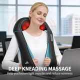 Shiatsu Neck Massager with Heat, Pain Relief Deep Tissue for Dad Mom, Christmas Gift for Him Her