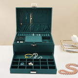 17x24x11cm 3 Tiers Large Capacity Jewelry Box with Safety Lock for Rings